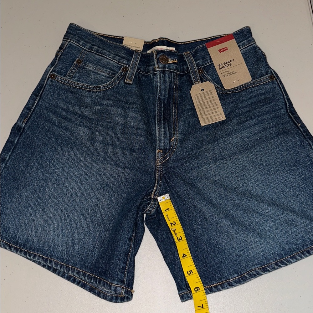 Levi's Dark Blue Denim Shorts with Tags Size 26 - Picture 9 of 16